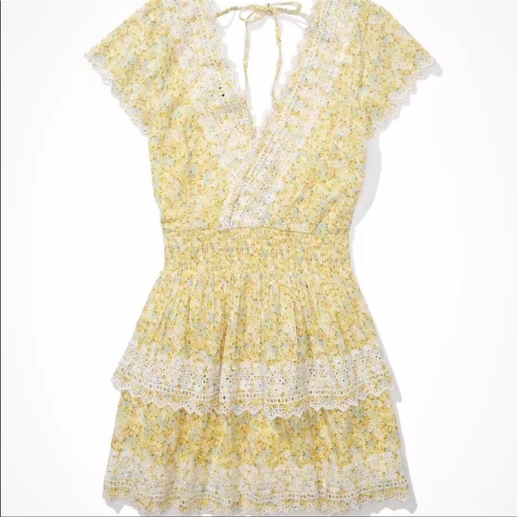American Eagle Outfitters Dresses Nwt American Eagle Yellow Floral